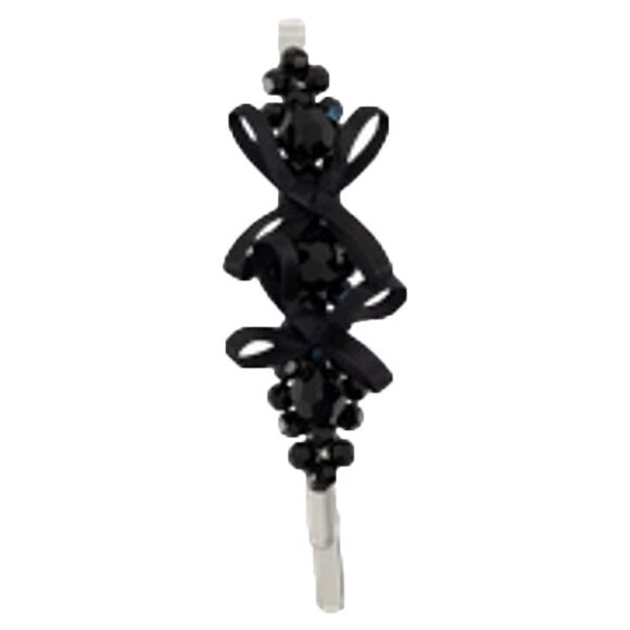 Petite Bow Flower Hair Clips - Simone Rocha - Crystal - Black